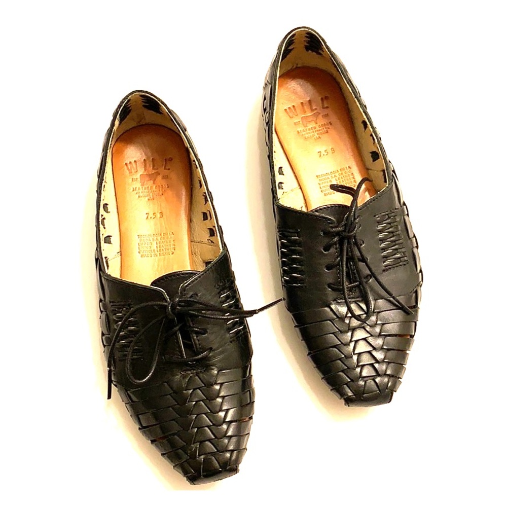 Will leather goods woven leather flats